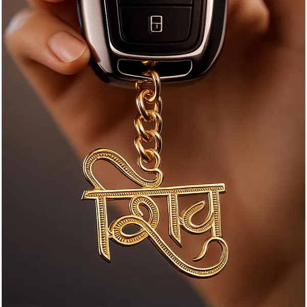 Brass_Shiv_Charm_Keychain_With_Carabiner