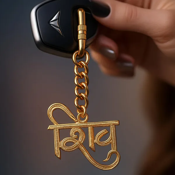 Brass_Shiv_Charm_Keychain_With_Carabiner