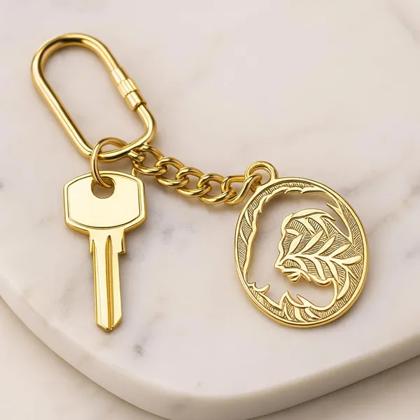Brass_Animal_Keychain_With_Carabiner_Clasp