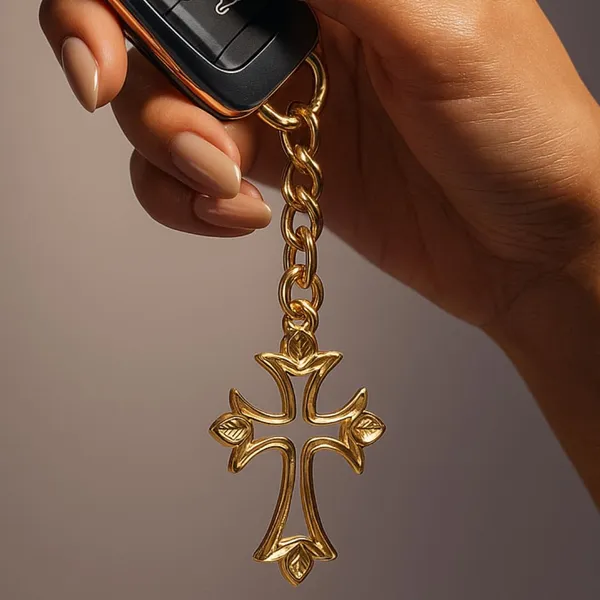Brass_God_Charm_Keychain_With_Carabiner