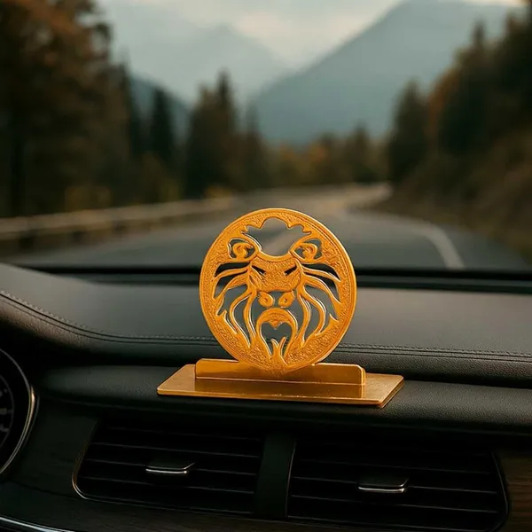Lion_Car_Dashboard_Ornament_Brass