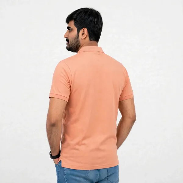 Peach_Regular_Fit_Polo_T_Shirt_For_Men