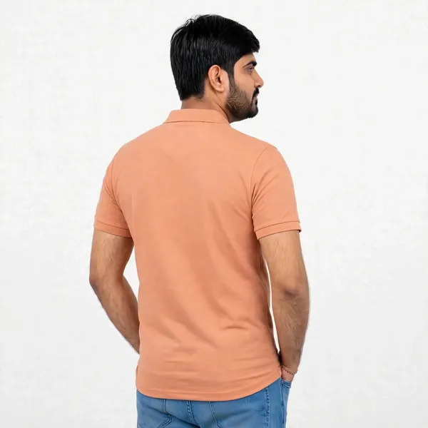Peach_Regular_Fit_Polo_T_Shirt_For_Men