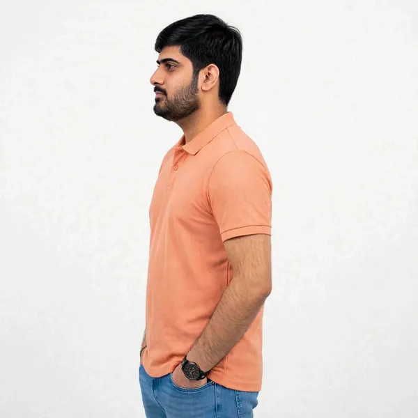Peach_Regular_Fit_Polo_T_Shirt_For_Men