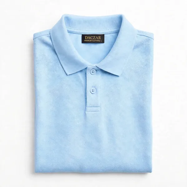 Light_Blue_Textured_Regular_Fit_Polo_T_Shirt_For_Men