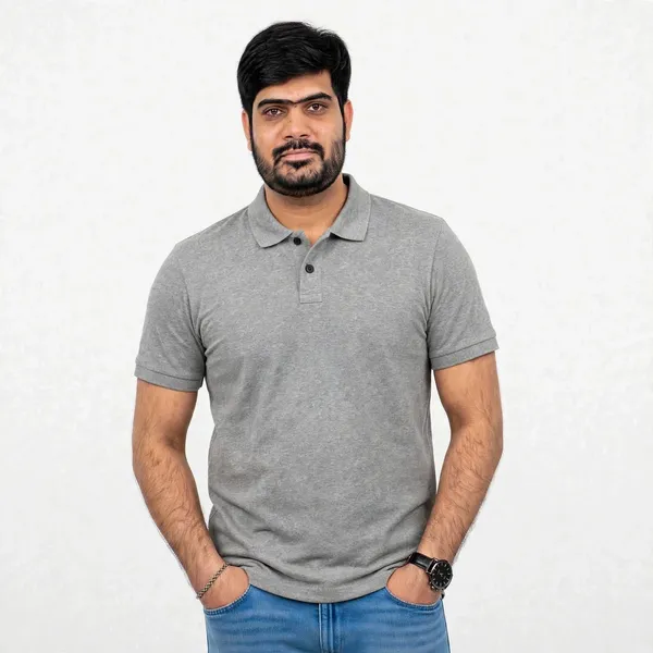 Grey_Textured_Regular_Fit_Polo_T_Shirt_For_Men