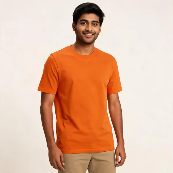 Orange_Crew_Neck_T_Shirt_For_Men