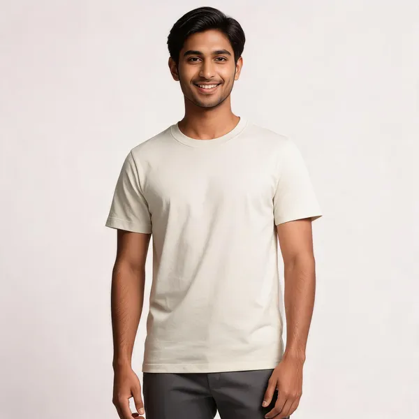 Cream_Cotton_Regular_Fit_T_Shirt_For_Men