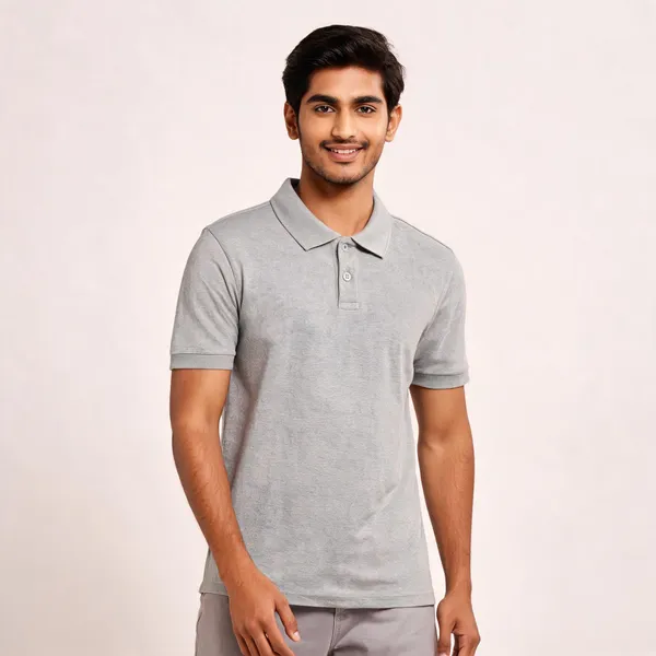 Grey_Textured_Polo_T_Shirt_For_Men