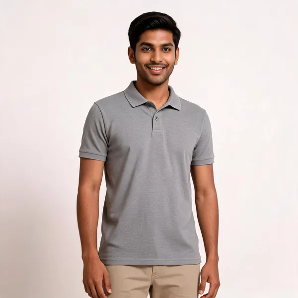 Grey_Regular_Fit_Polo_T_Shirt_For_Men