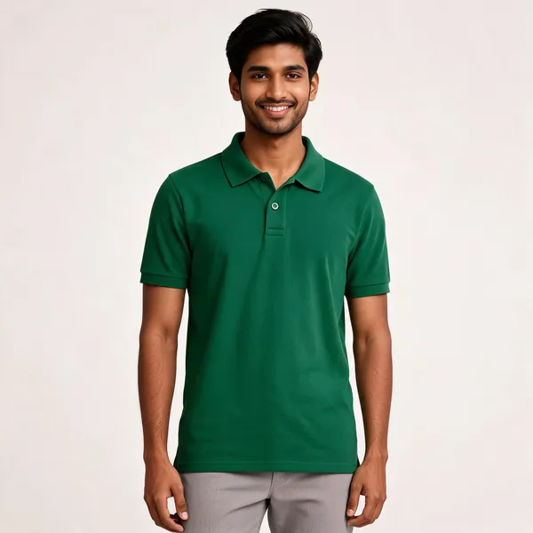 Green_Cotton_Polo_T_Shirt_For_Men
