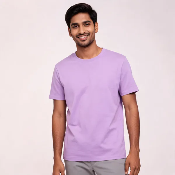 Lavender_Round_Neck_T_Shirt_For_Men
