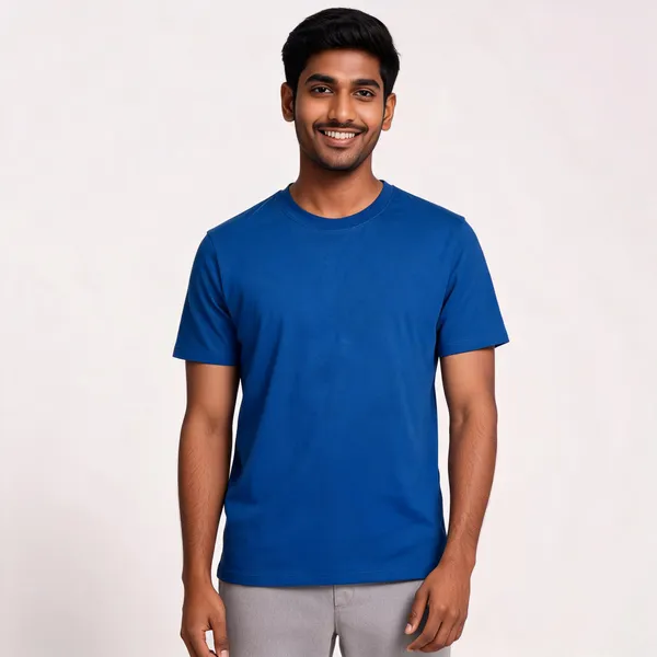 Blue_Solid_Crew_Neck_T_Shirt_For_Men