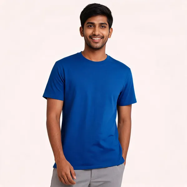 Blue_Solid_Crew_Neck_T_Shirt_For_Men