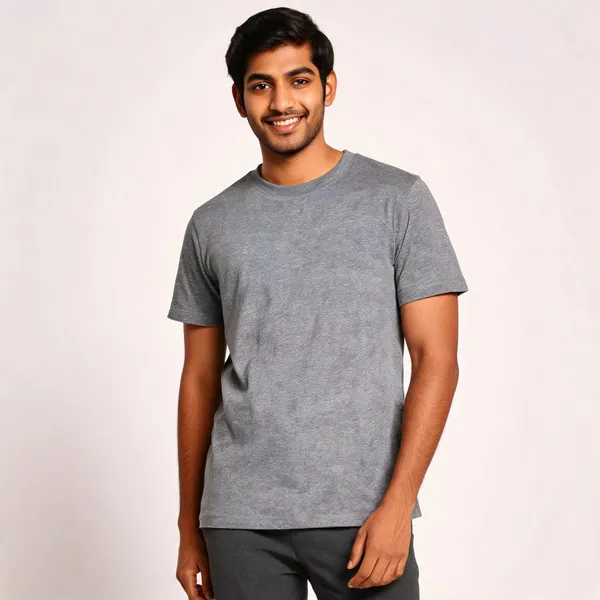 Grey_Crew_Neck_Regular_Fit_T_Shirt_For_Men