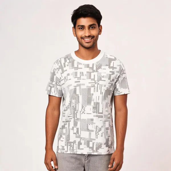 White_Printed_Regular_Fit_T_Shirt_For_Men