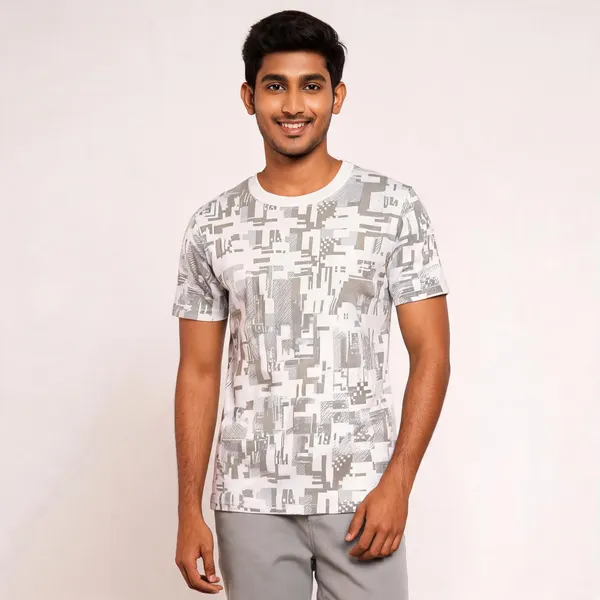 White_Printed_Regular_Fit_T_Shirt_For_Men