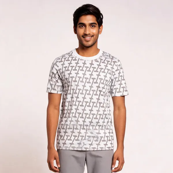 White_Printed_Regular_Fit_T_Shirt_For_Men