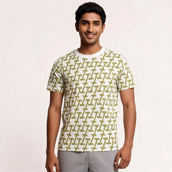 White_Printed_Regular_Fit_T_Shirt_For_Men