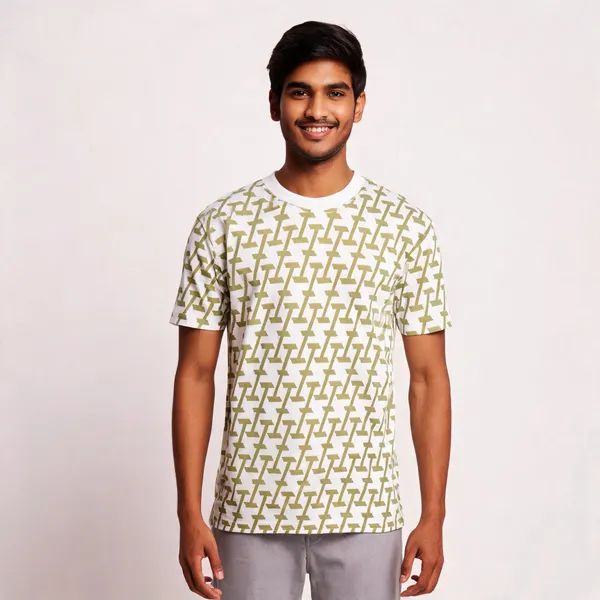 White_Printed_Regular_Fit_T_Shirt_For_Men