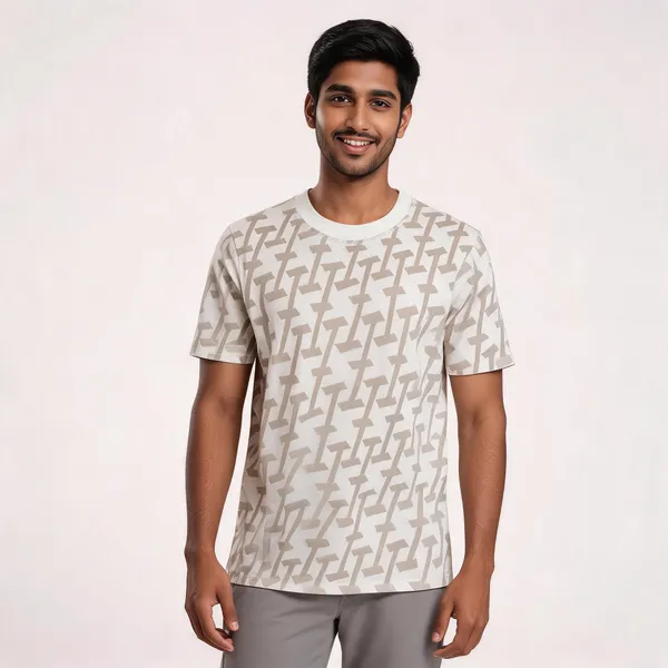 White_Printed_Regular_Fit_T_Shirt_For_Men
