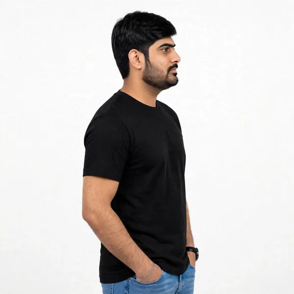 Black_Crew_Neck_Regular_Fit_T_Shirt_For_Men