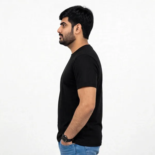 Black_Crew_Neck_Regular_Fit_T_Shirt_For_Men