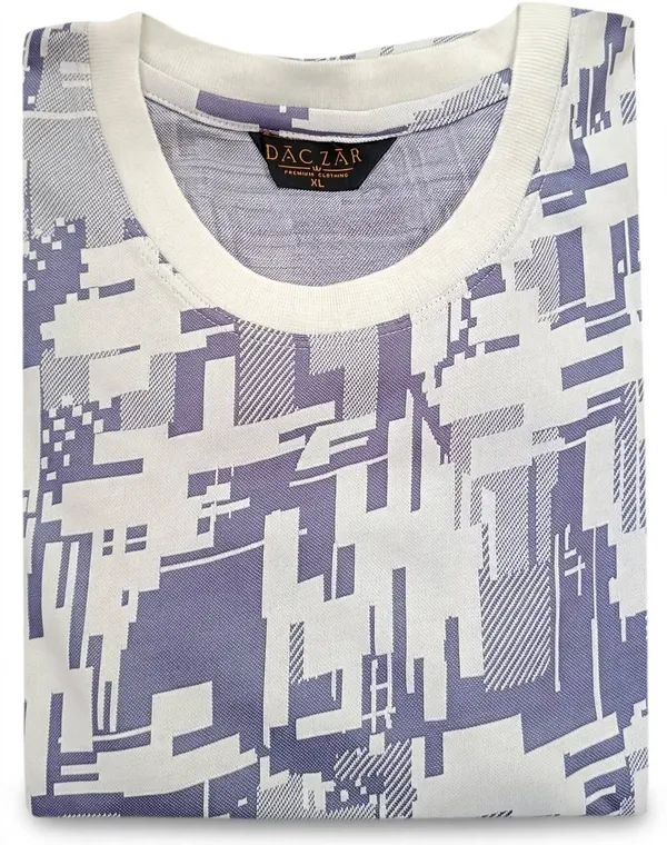 White_Abstract_Print_Regular_Fit_T_Shirt_For_Men