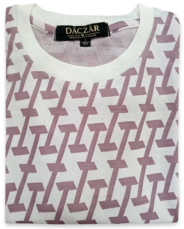 White_Geometric_Print_Crew_Neck_T_Shirt_For_Men