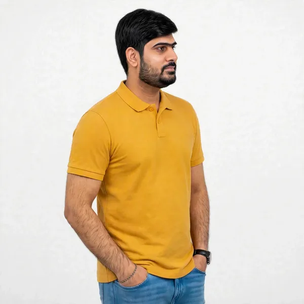Mustard_Regular_Fit_Polo_T_Shirt_For_Men