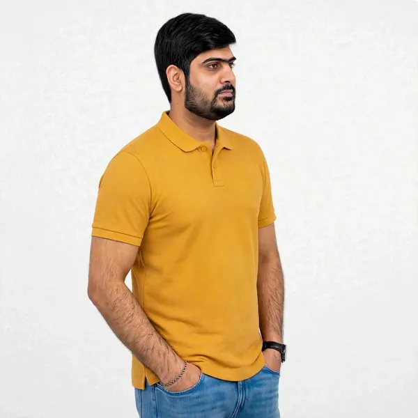 Mustard_Regular_Fit_Polo_T_Shirt_For_Men