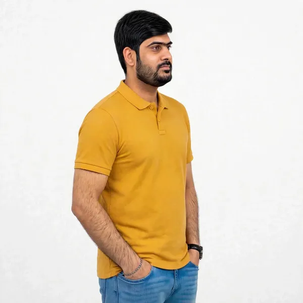 Mustard_Regular_Fit_Polo_T_Shirt_For_Men