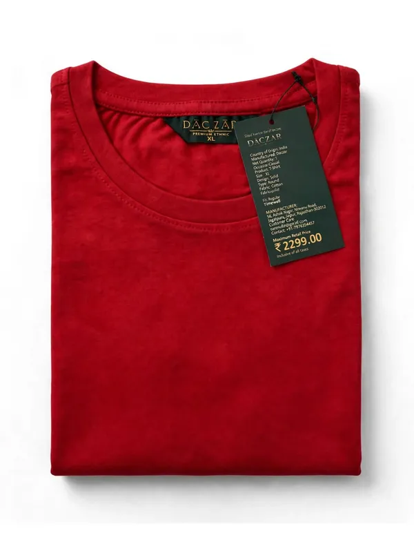 Red_Cotton_Regular_Fit_Round_Neck_T_Shirt_For_Men