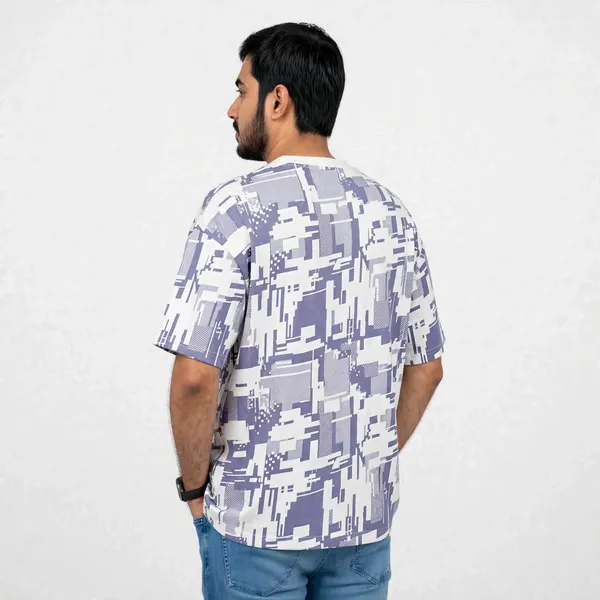 White_Abstract_Print_Oversized_T_Shirt_For_Men