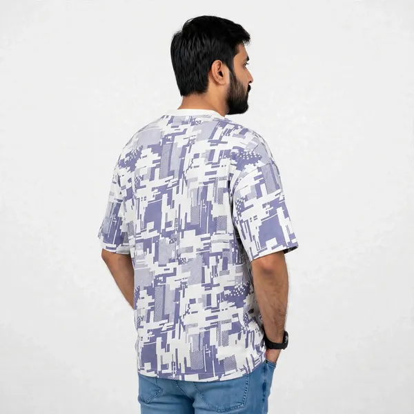 White_Abstract_Print_Oversized_T_Shirt_For_Men