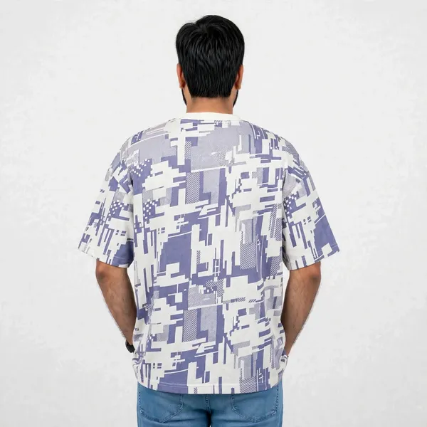 White_Abstract_Print_Oversized_T_Shirt_For_Men