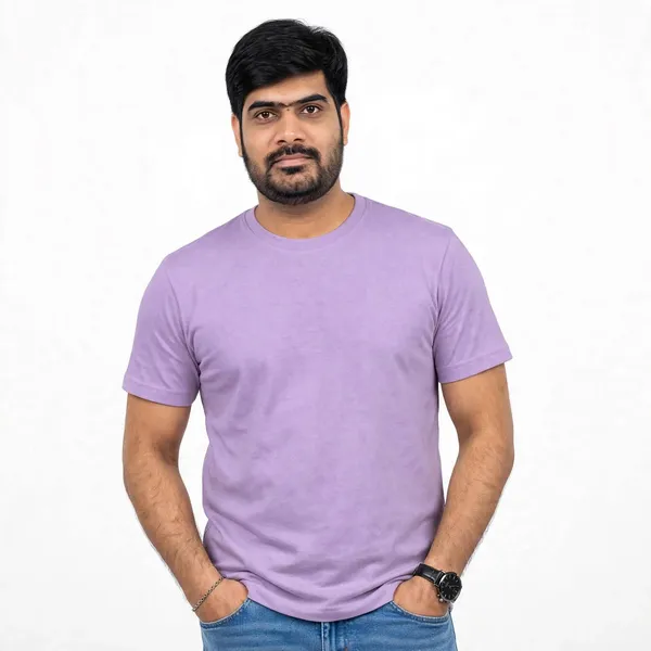 Lavender_Round_Neck_T_Shirt_for_Men