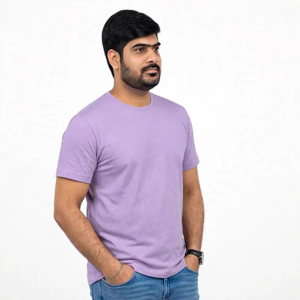 Lavender_Round_Neck_T_Shirt_for_Men