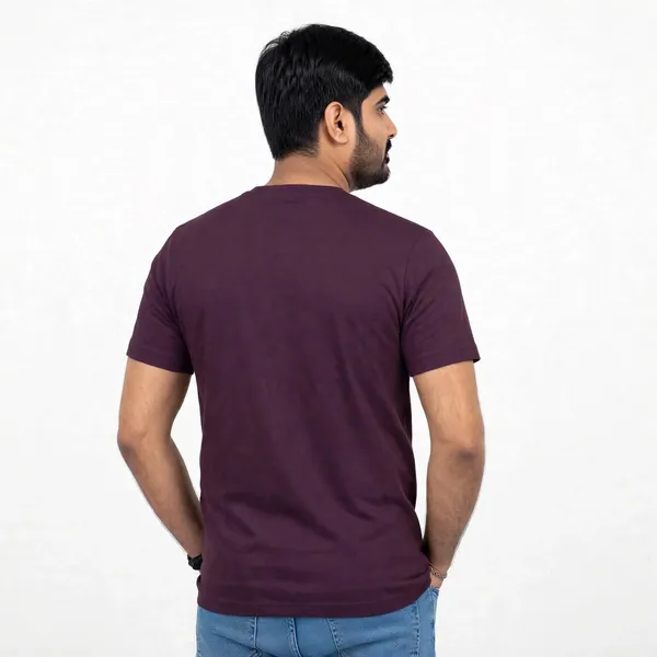 Wine_Cotton_Crew_Neck_Regular_Fit_T_Shirt_For_Men