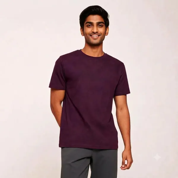 Wine_Cotton_Crew_Neck_T_Shirt_For_Men