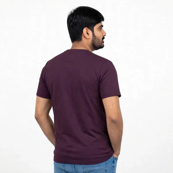 Wine_Cotton_Crew_Neck_Regular_Fit_T_Shirt_For_Men