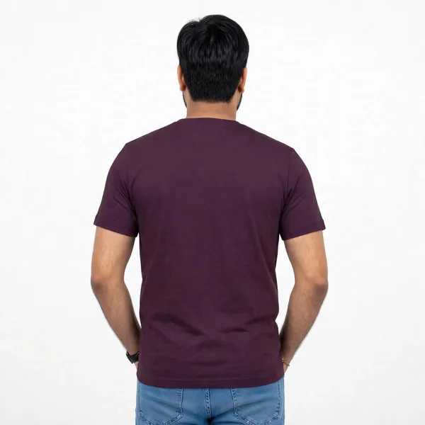 Wine_Cotton_Crew_Neck_Regular_Fit_T_Shirt_For_Men