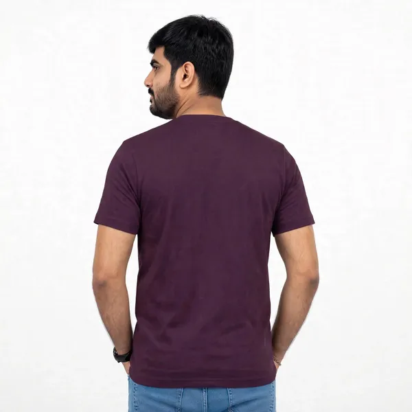 Wine_Cotton_Crew_Neck_Regular_Fit_T_Shirt_For_Men