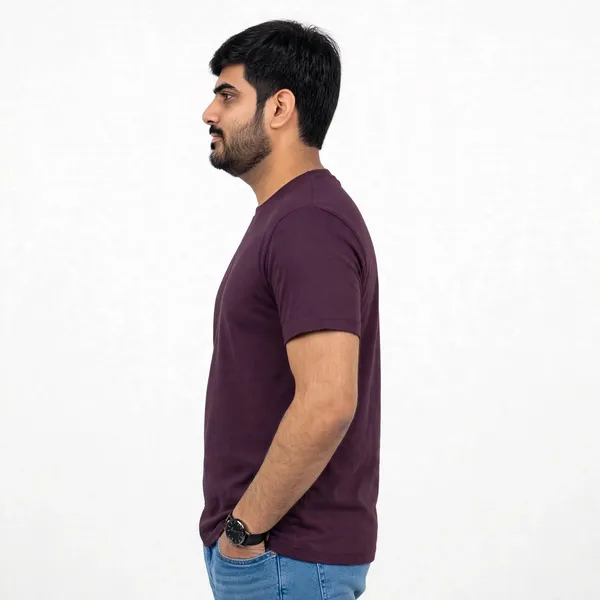 Wine_Cotton_Crew_Neck_Regular_Fit_T_Shirt_For_Men