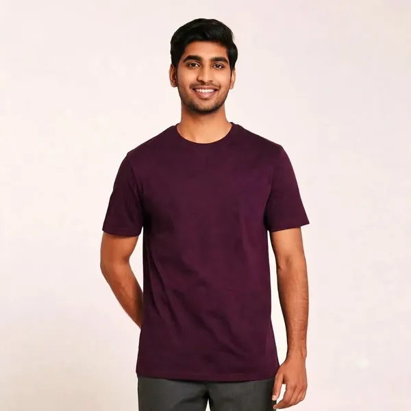 Wine_Cotton_Crew_Neck_T_Shirt_For_Men