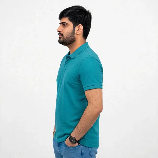 Teal_Textured_Polo_T_Shirt_for_Men