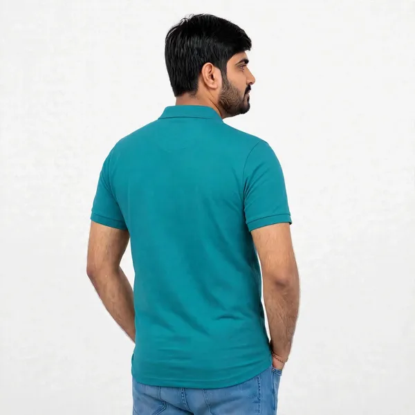 Teal_Textured_Polo_T_Shirt_for_Men