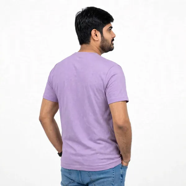 Lavender_Round_Neck_Regular_Fit_T_Shirt_For_Men