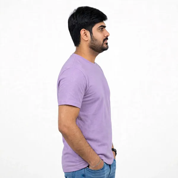 Lavender_Round_Neck_Regular_Fit_T_Shirt_For_Men