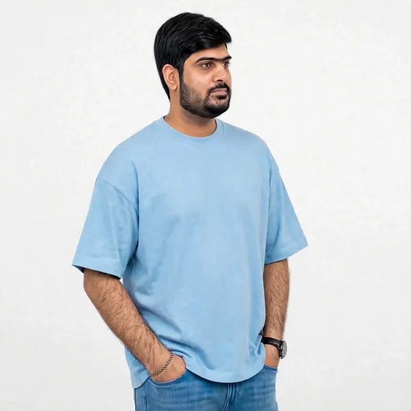 Light_Blue_Crew_Neck_Oversized_T_Shirt_For_Men
